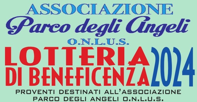 Locandina lotteria di beneficenza Parco degli Angeli Onlus 2024/25